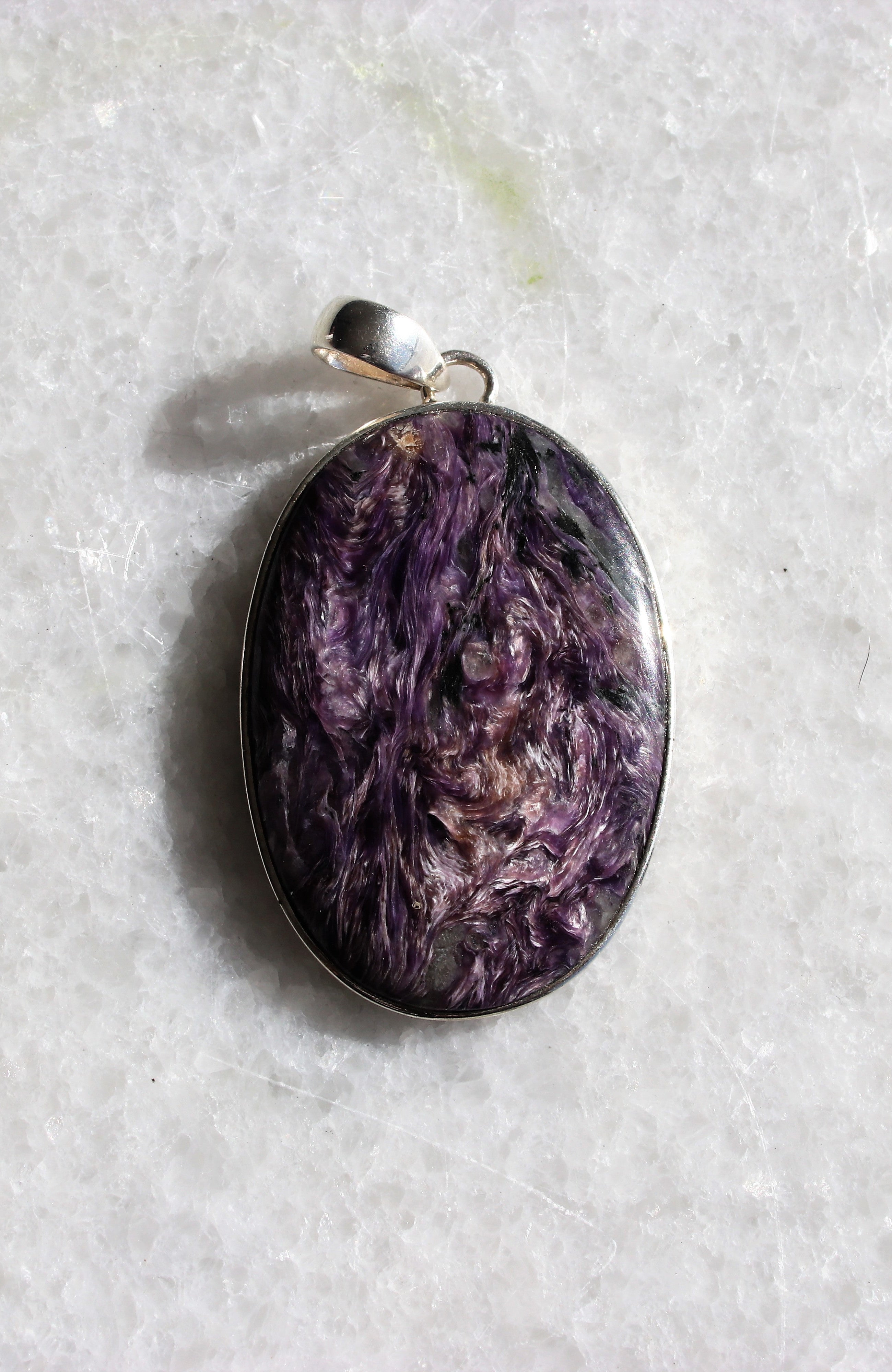 Charoite Pendant in Sterling Silver